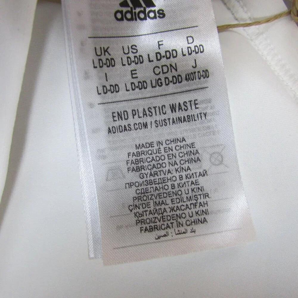 Adidas Women's LG D-DD Aeroreact Training Light Support Sports Bra White